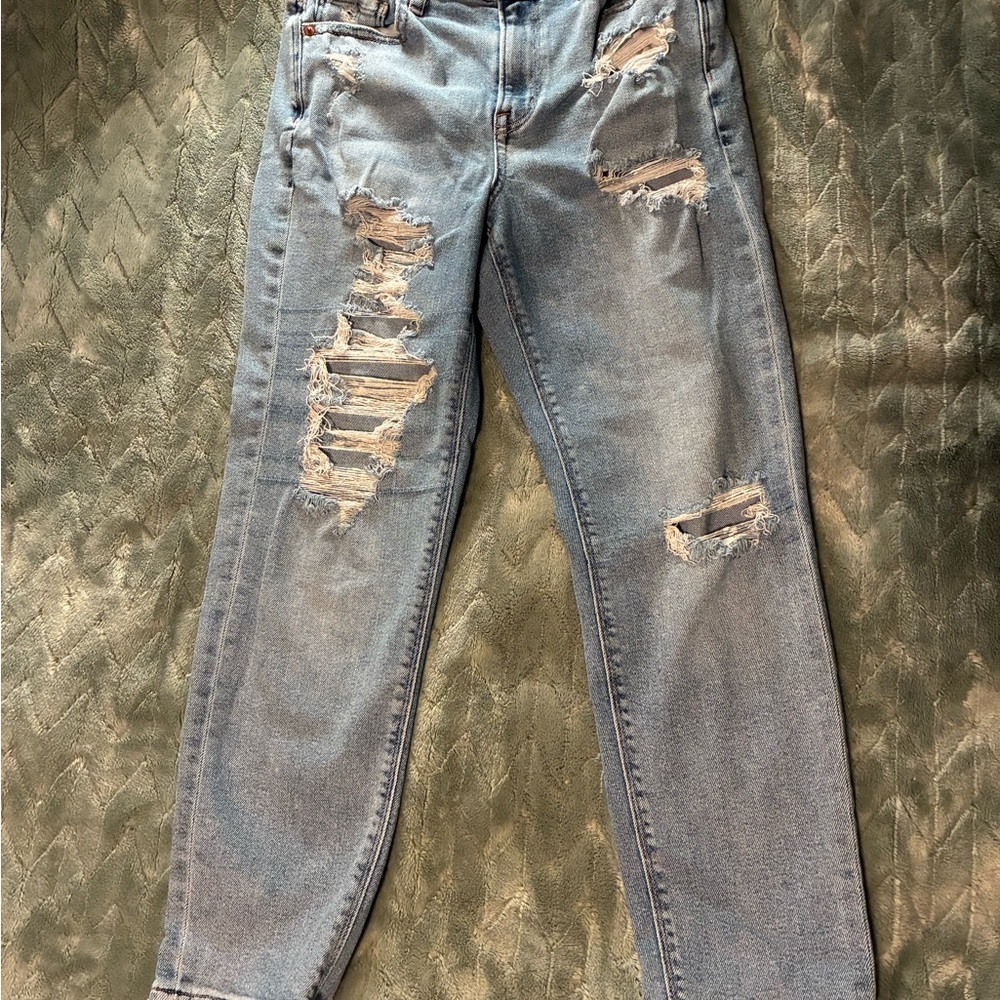 American Eagle Outfitters Light Blue Distressed Skinny Jeans